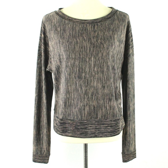 See By Chloe Brown Black Blend Slinky Boxy Long Sleeve Top 8 M - Picture 1 of 4